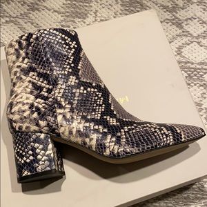 Marc Fisher LTD snake print booties, new in box!